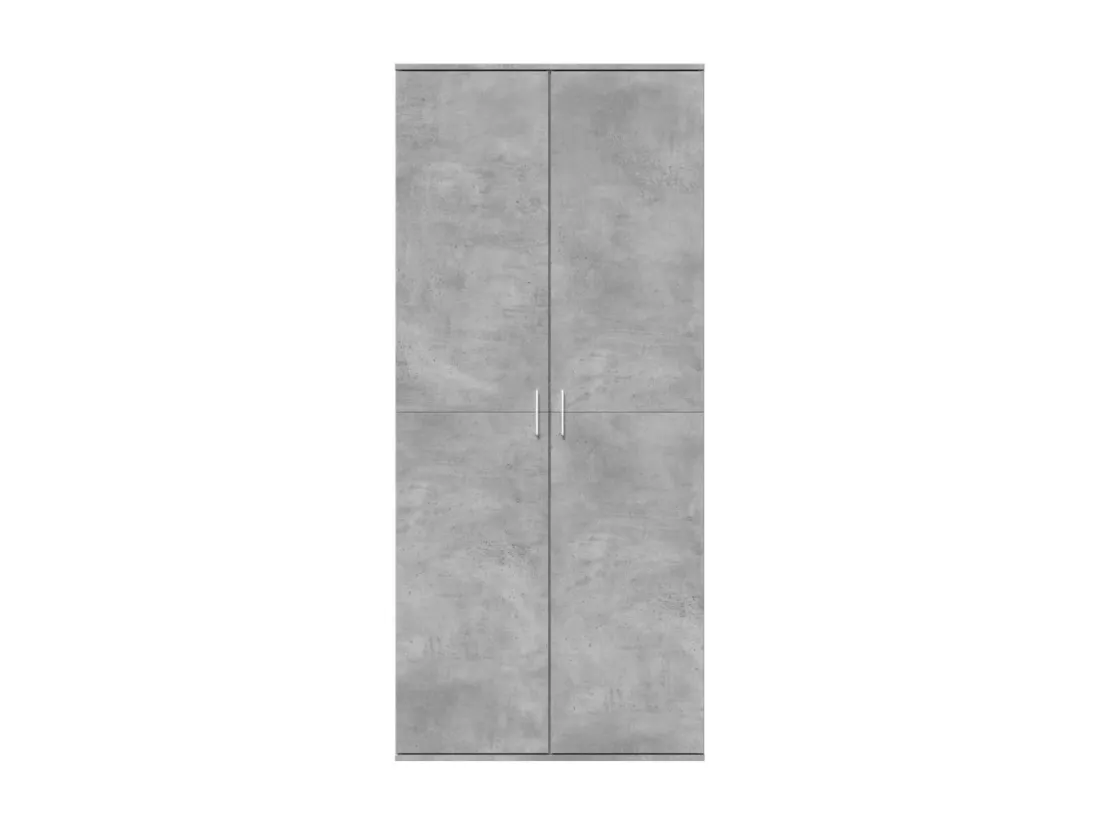 Buffet haut gris béton 80x35x180 cm bois d'ingénierie