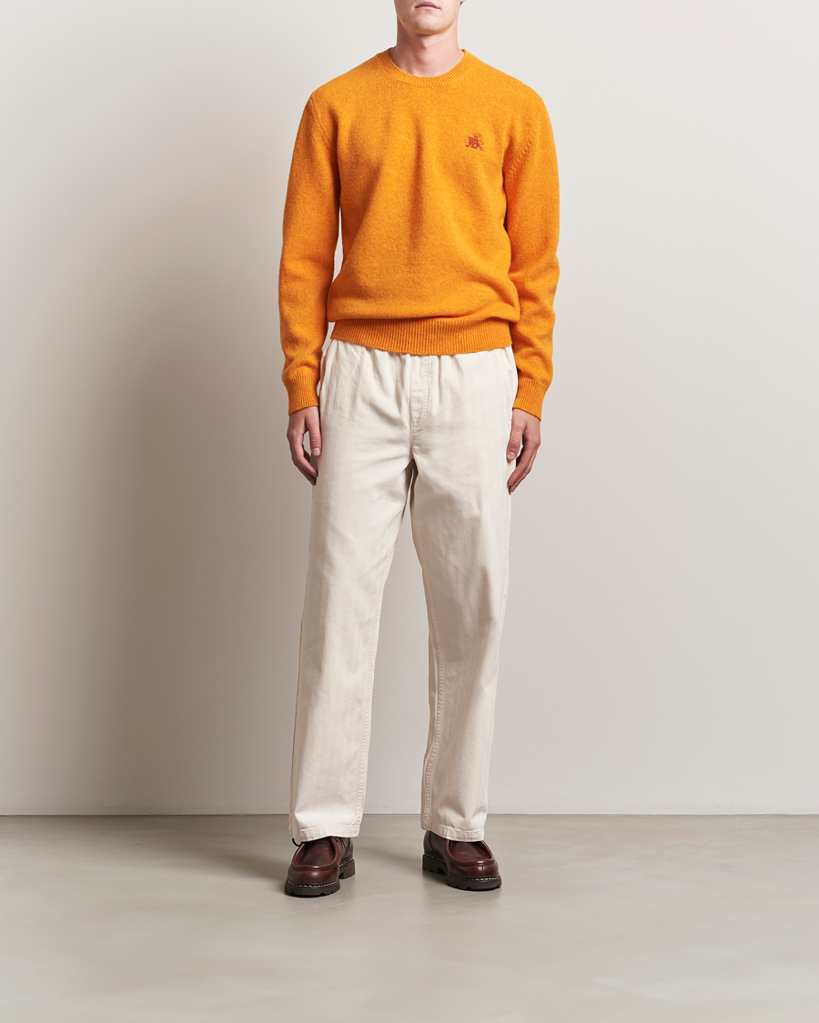 Baracuta Shetland Virgin Wool Crew Neck Orange