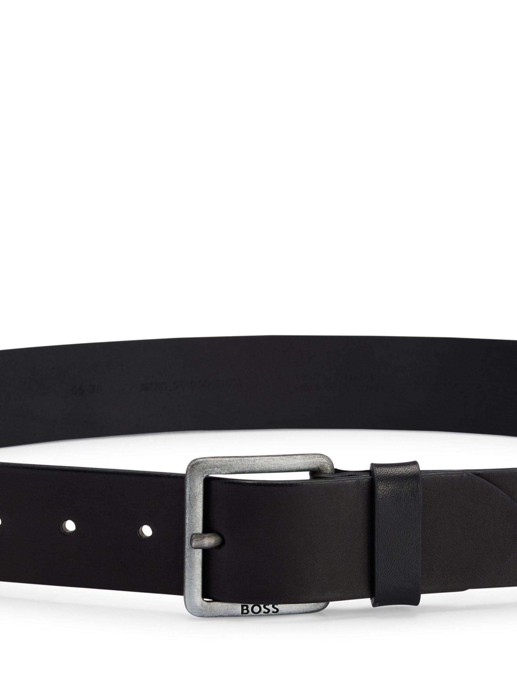 Zwart - BOSS Baxton Leather Belt
