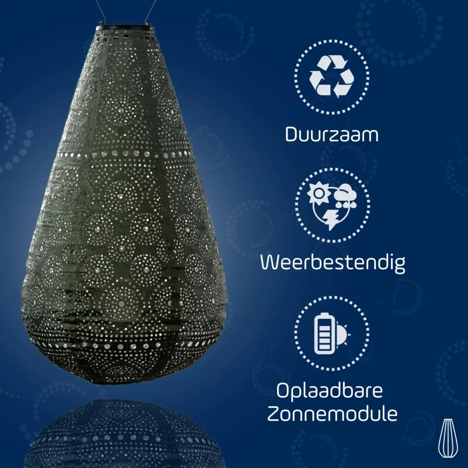 Lumiz Lampion op zonne energie - Solar tuinverlichting - Drop Set - 3 stuks