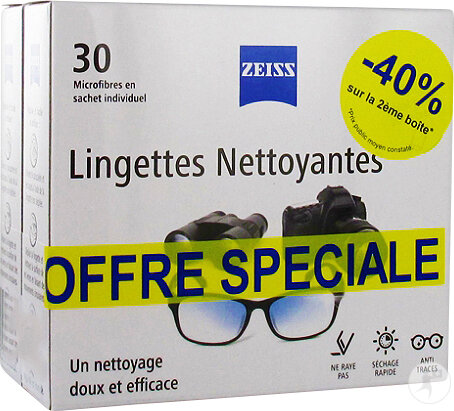 Zeiss Lingettes Nettoyantes Pour Lunettes 2x30 Pièces