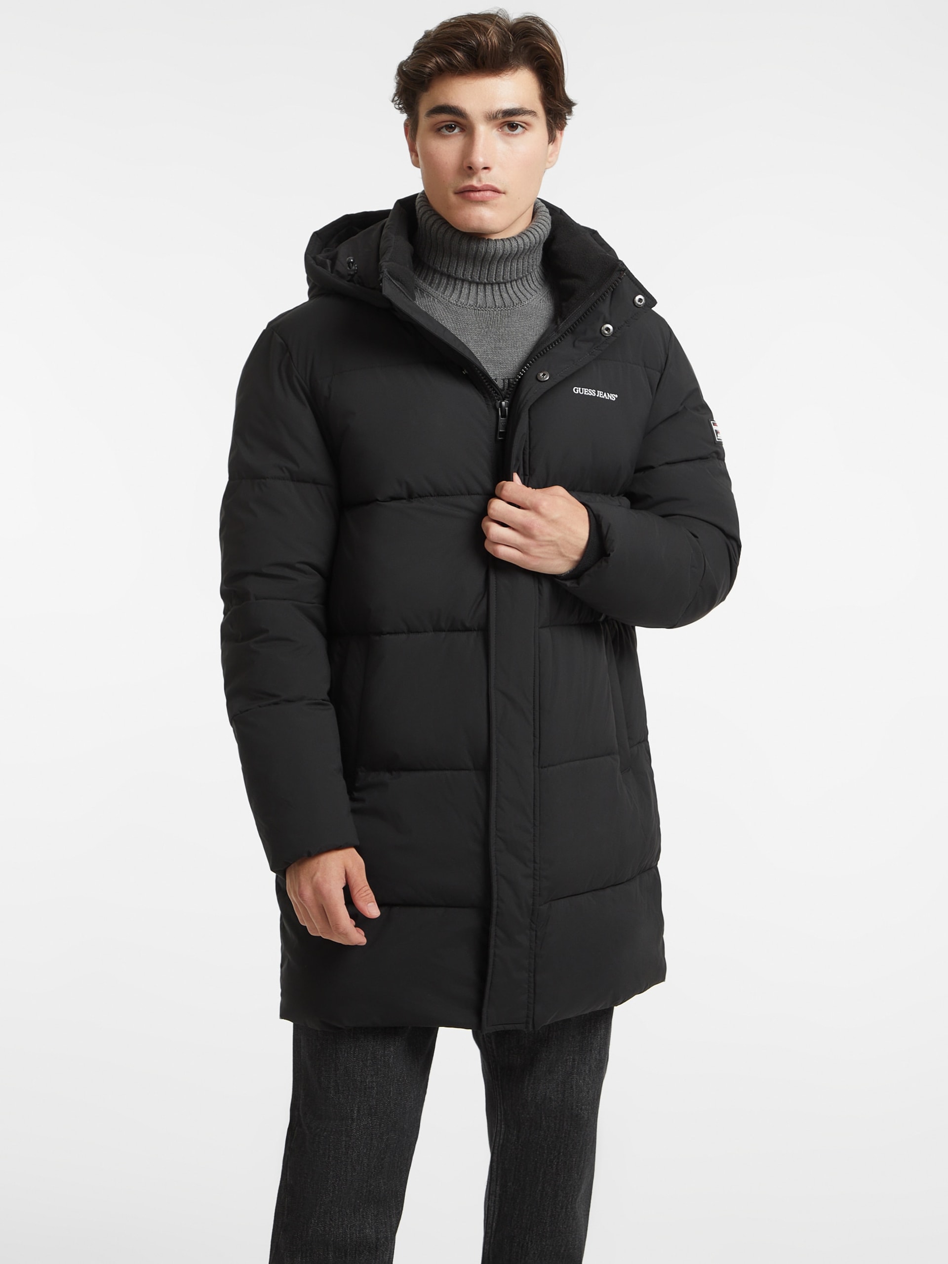 Jaqueta puffer de comprimento médio