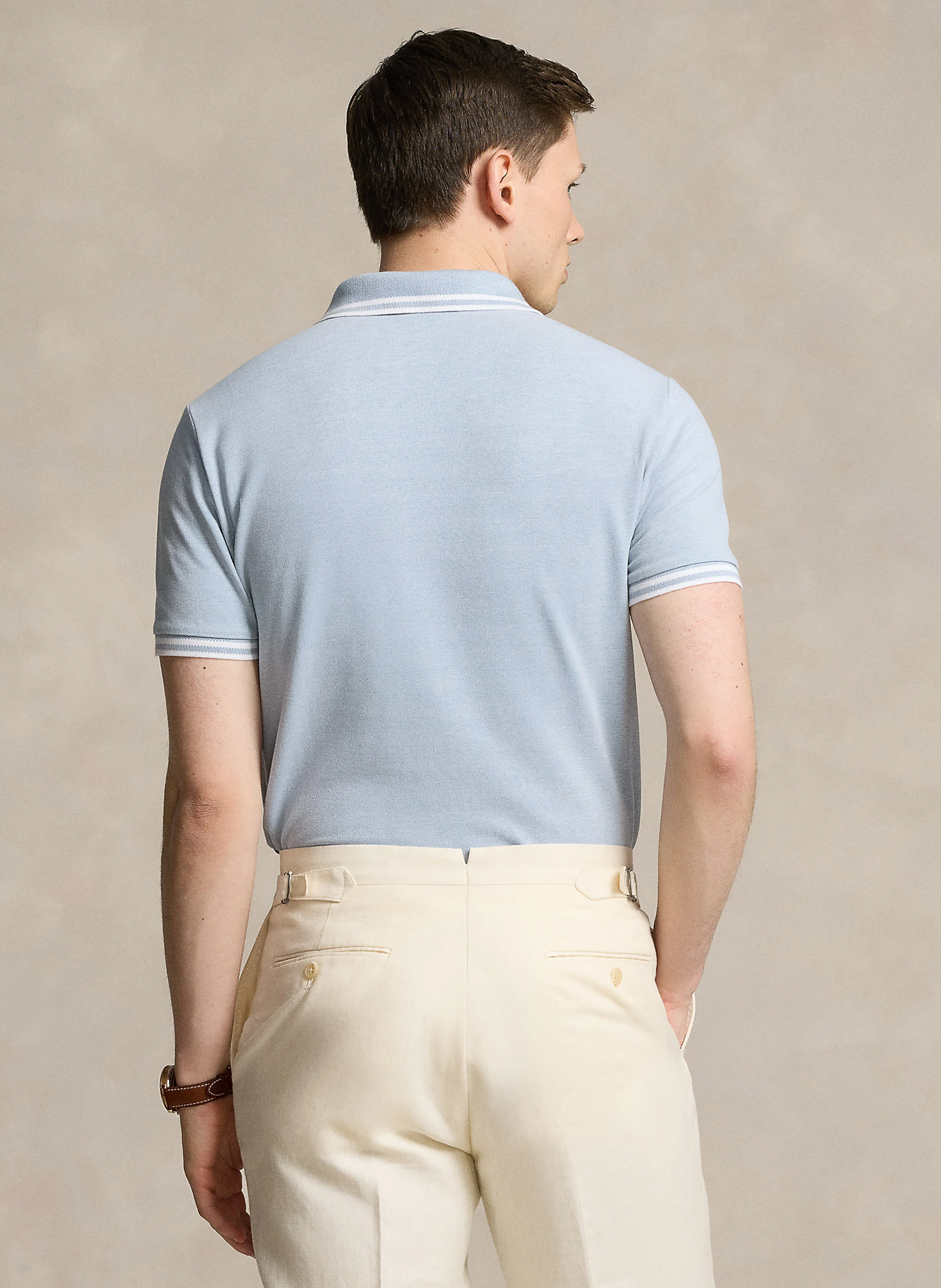 Polo regular-fit en coton mélangé | Bleu