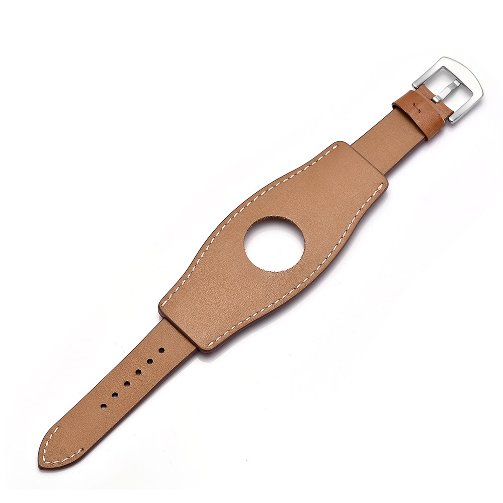 Apple Watch (49/46/45/44 mm) Modisches Manschetten Ersatz Echtleder Armband (Gelenkumfang: ca. 170-220mm) - Braun