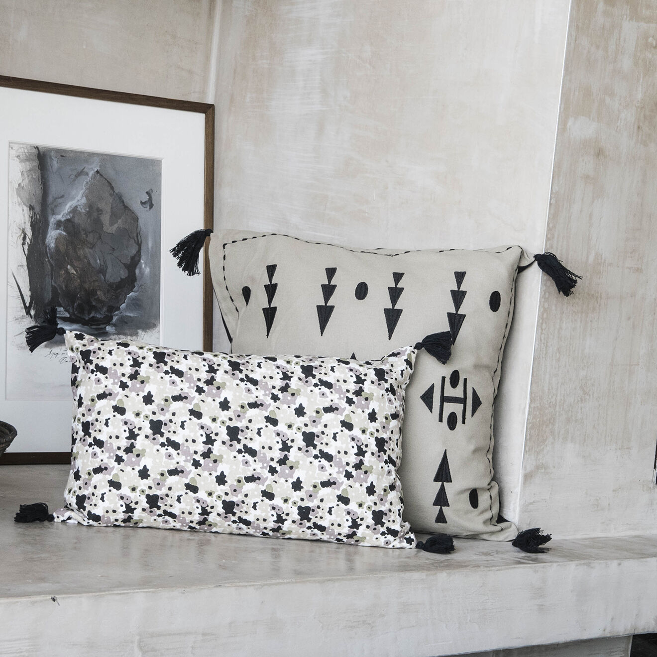 Febronie Home Housse de coussin Liberty noir délavé - 50x30 cm