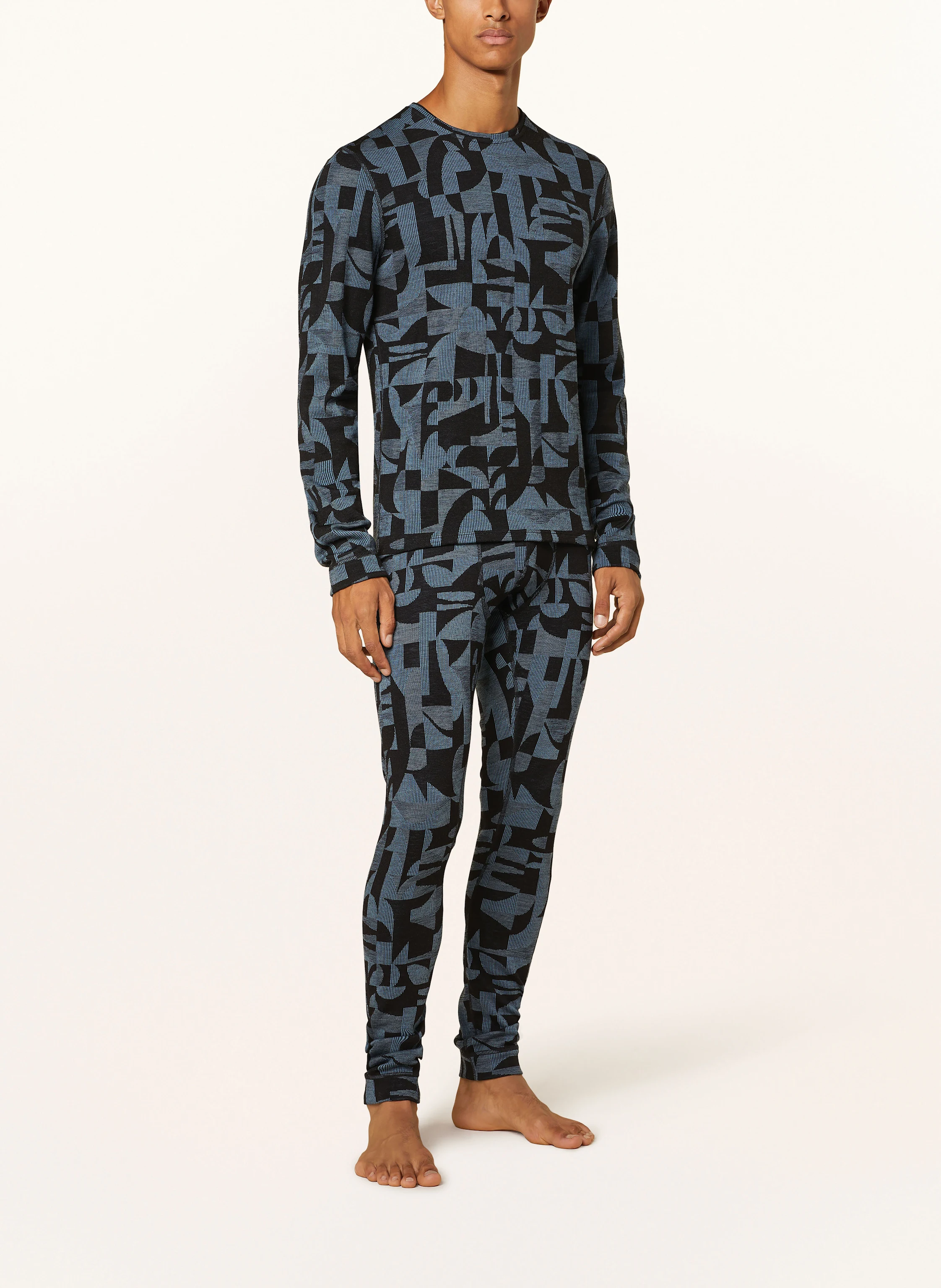 odlo Funktionswäsche-Shirt MERINO WARM JACQUARD aus Merinowolle