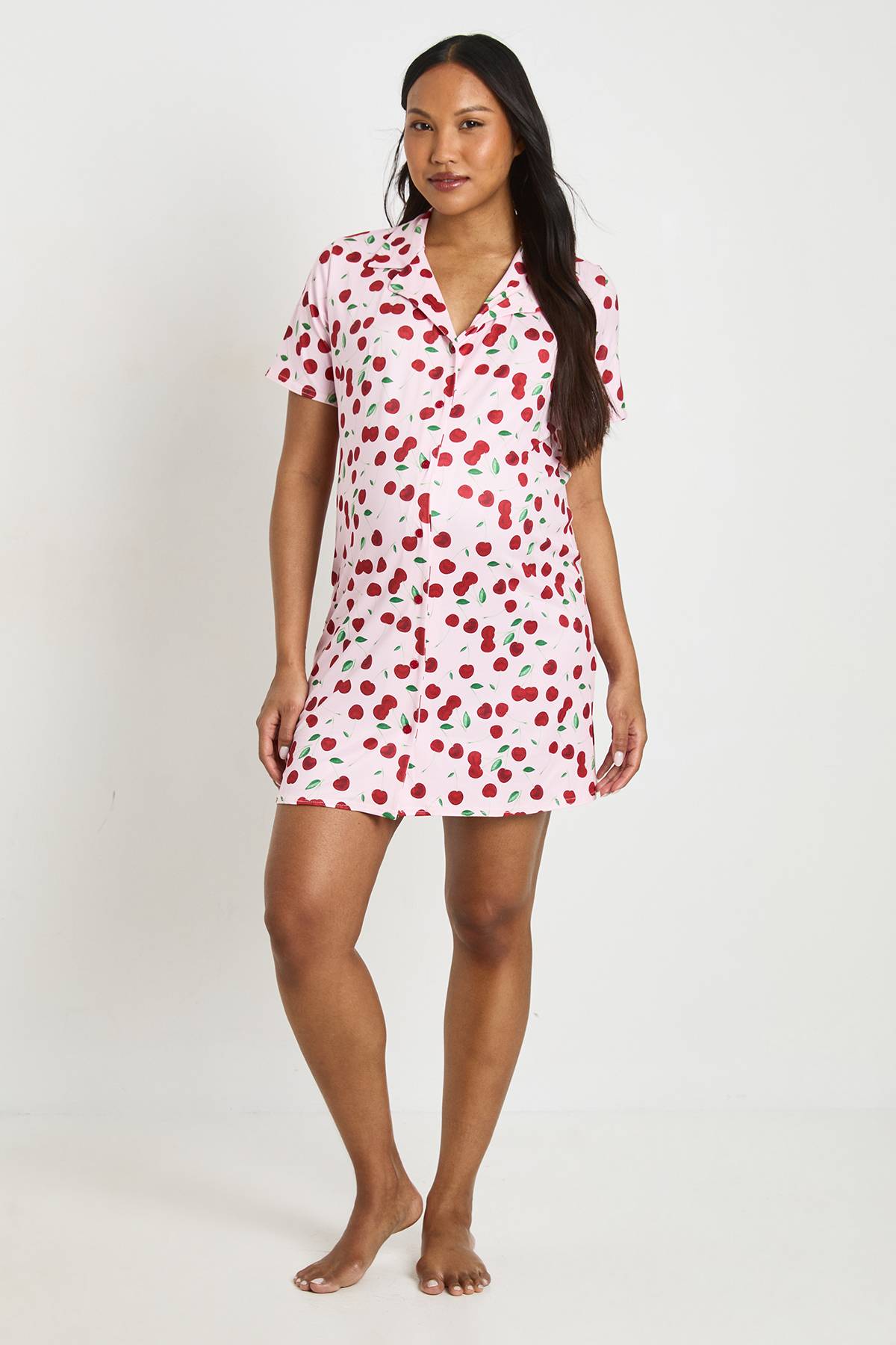 boohoo Chemise De Nuit De Maternité À Imprimé Cerises