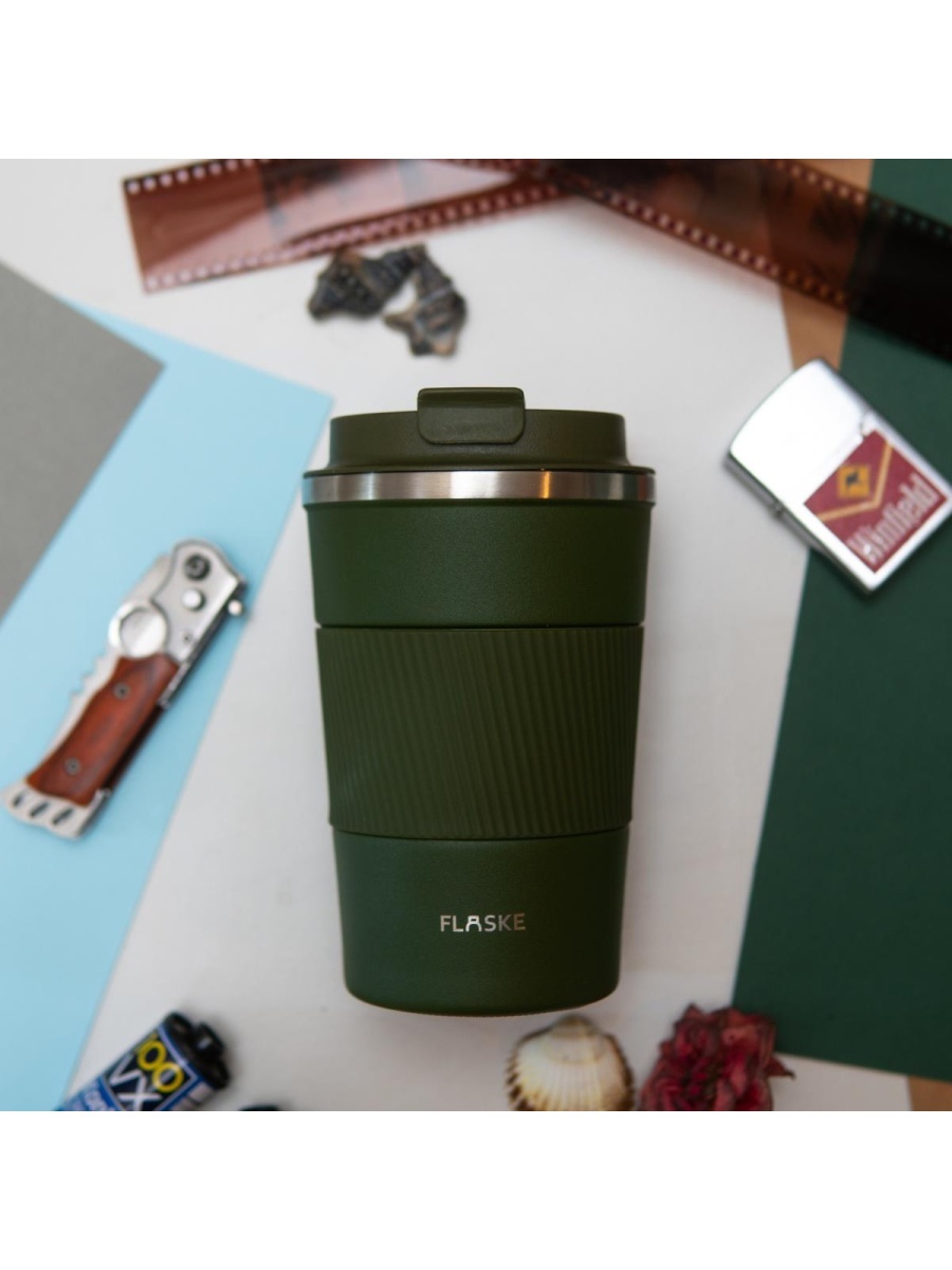FLASKE 380 ml RVS Koffiebeker to Go - Moss