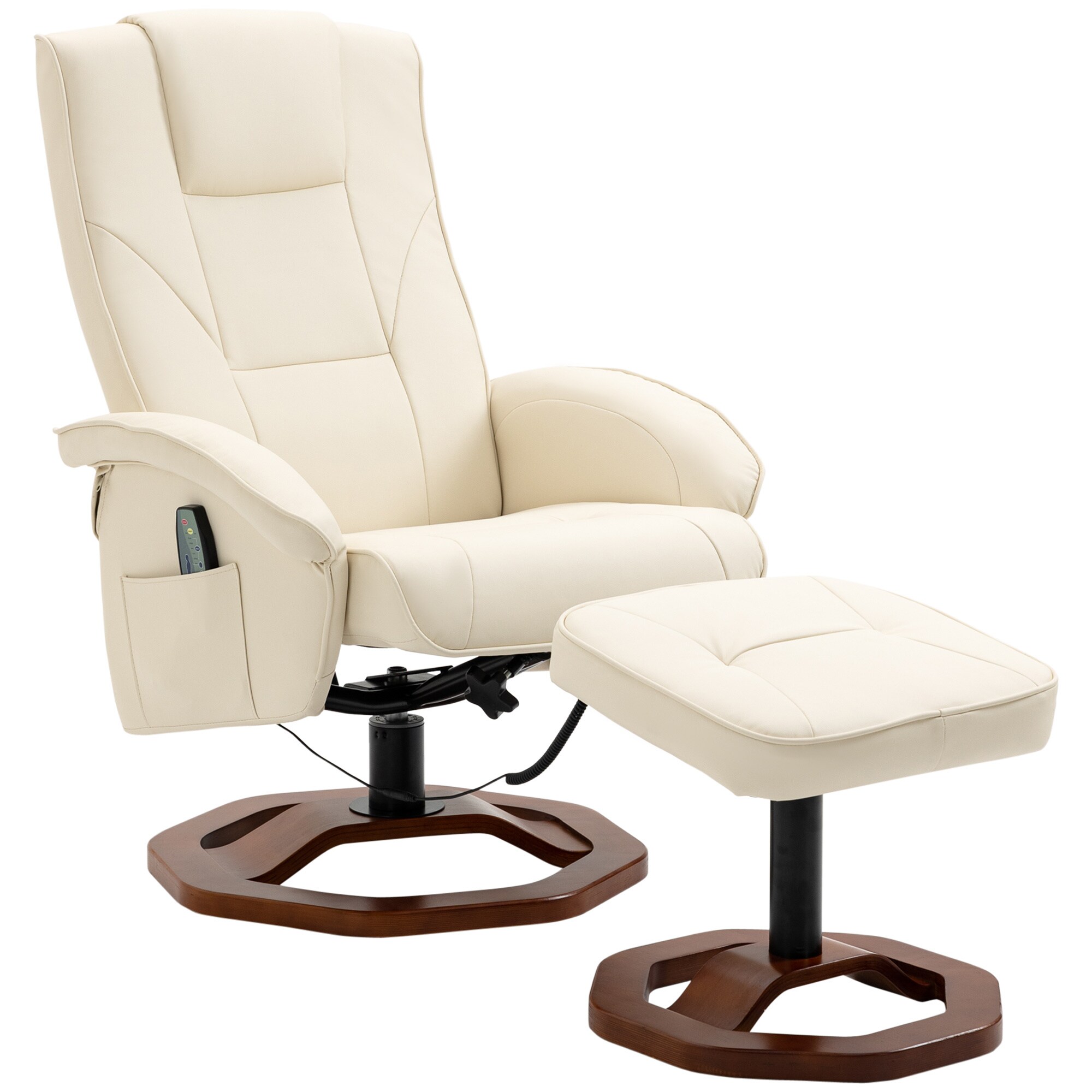 HOMCOM Massagesessel mit Hocker schwarz 73L x 83B x 106H cm