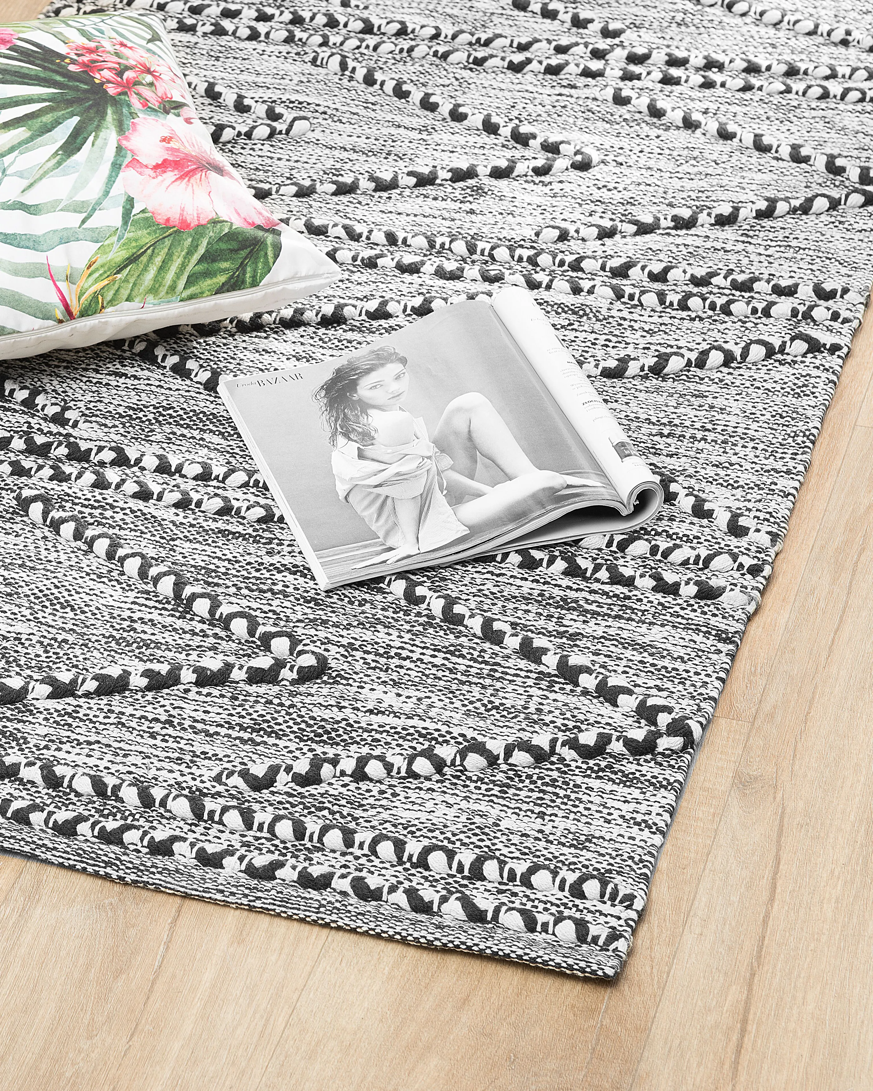 Vloerkleed TERMAL Zwart 80 x 150 cm Katoen