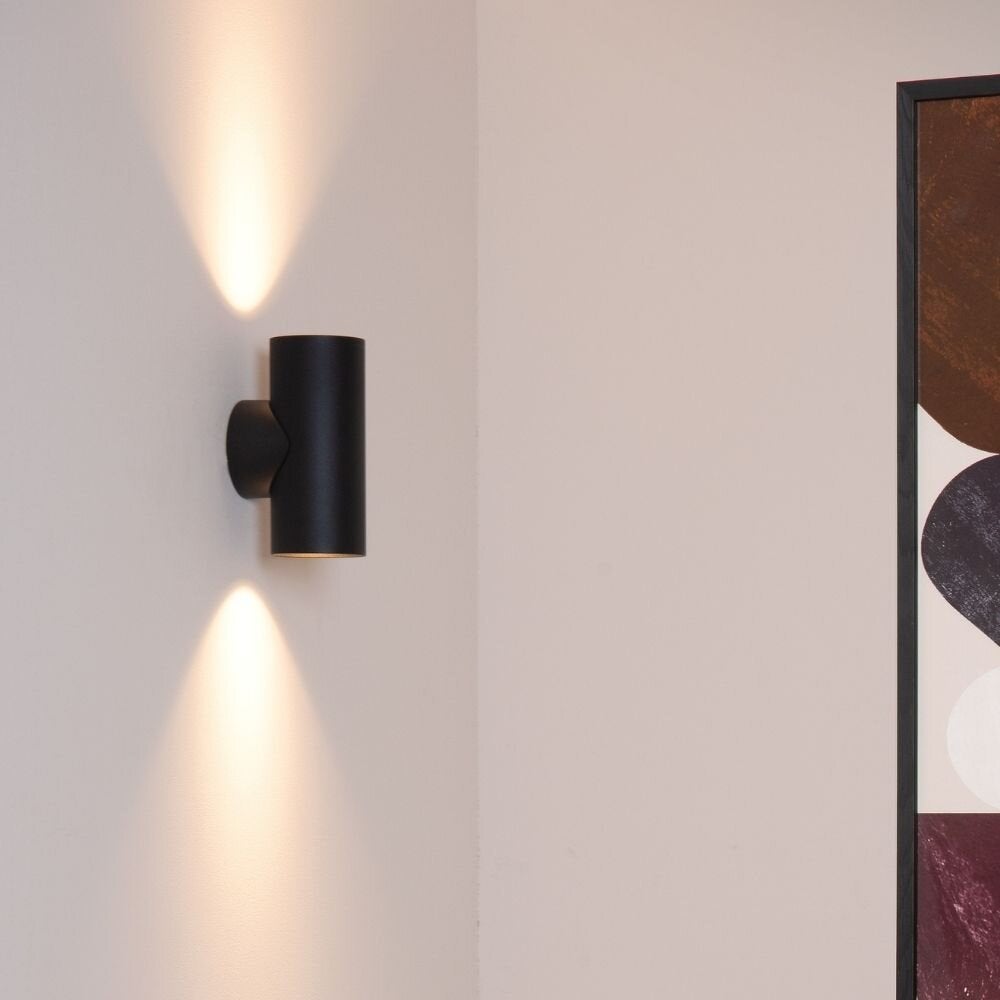 Bondi wandlamp in zwart, GU10, 2-lichts