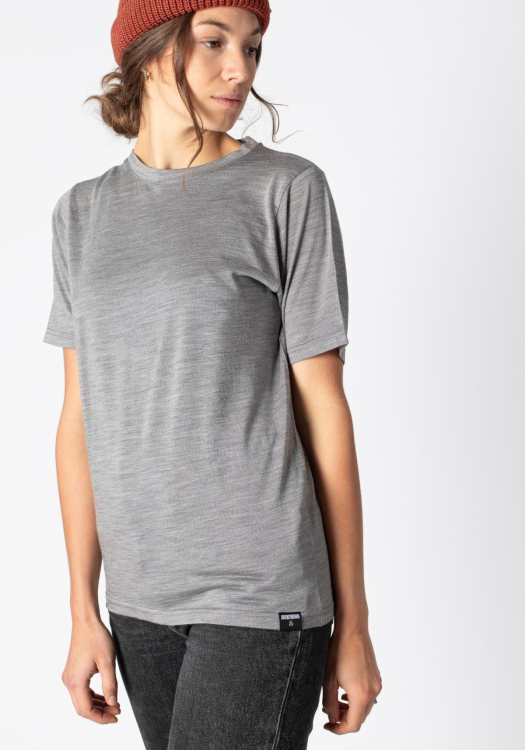Jeckybeng The Merino Tee Unisex Grey Melange