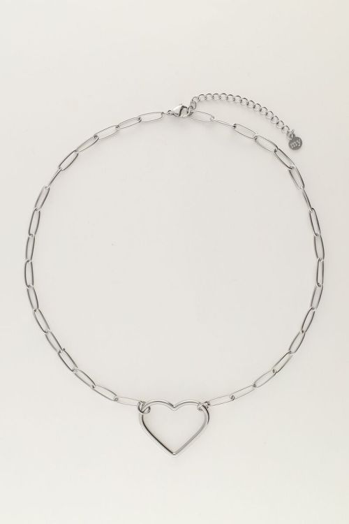 Schakelketting met groot open hart bedel