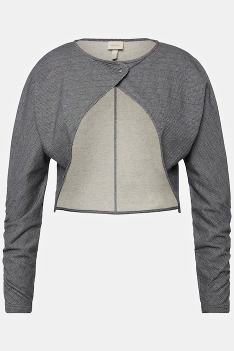 Sweat-Bolero, Rundhals, Fledermaus-Langarm, Biobaumwolle