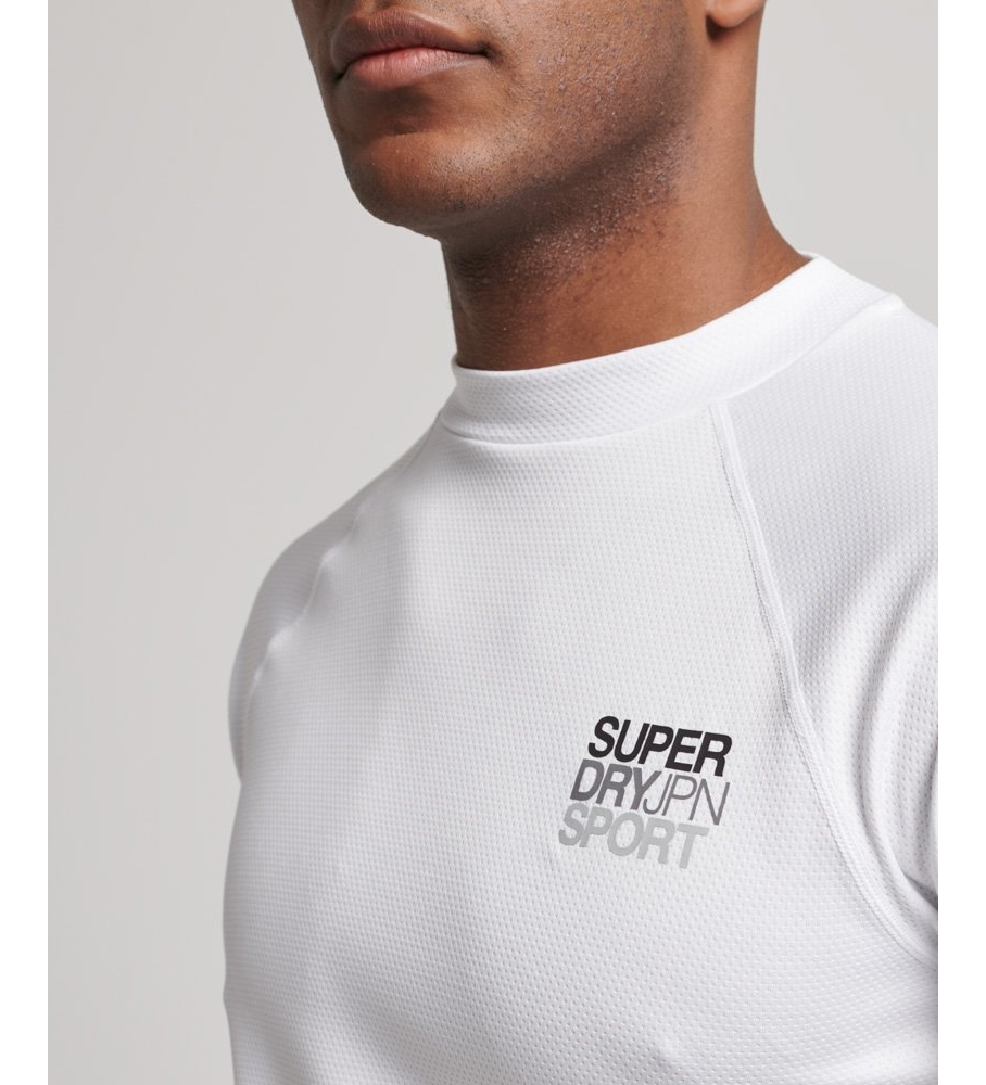 Camisa Superdry Train branca com gola Perkins