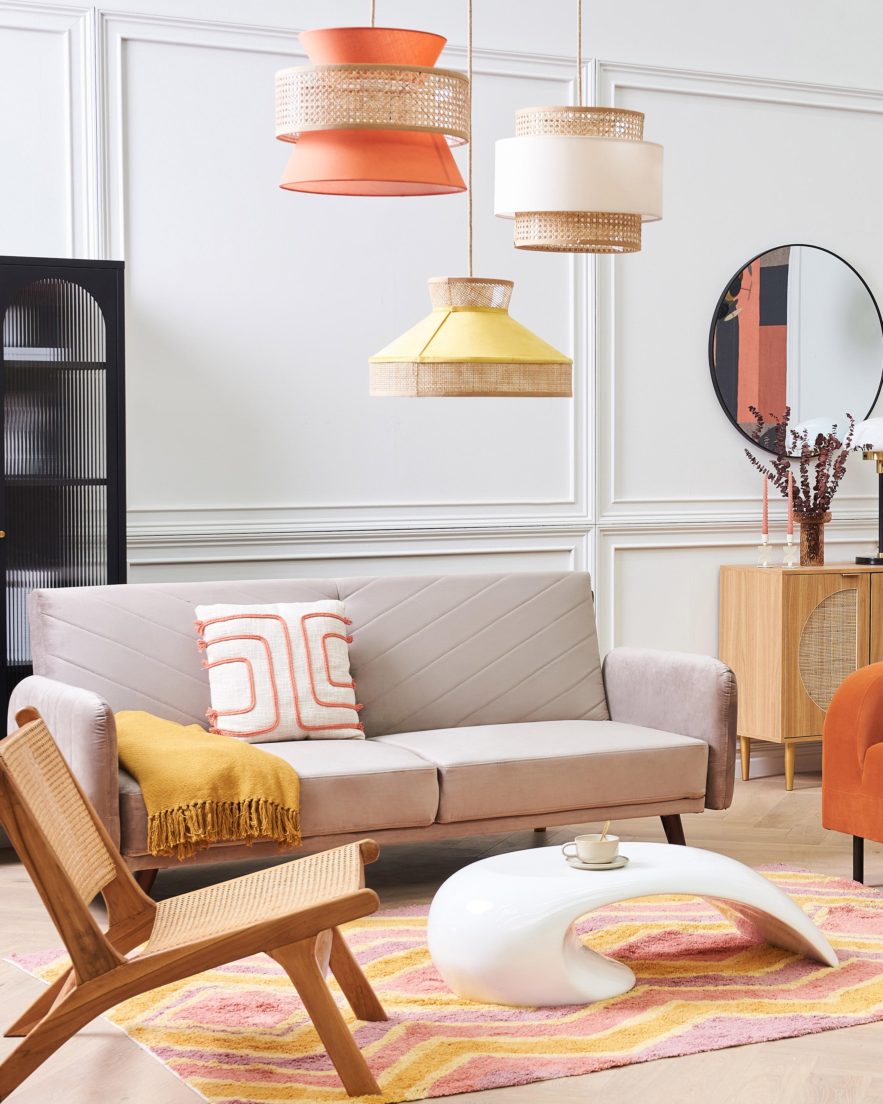 Slaapbank 3-zits SENJA Fluweel Beige
