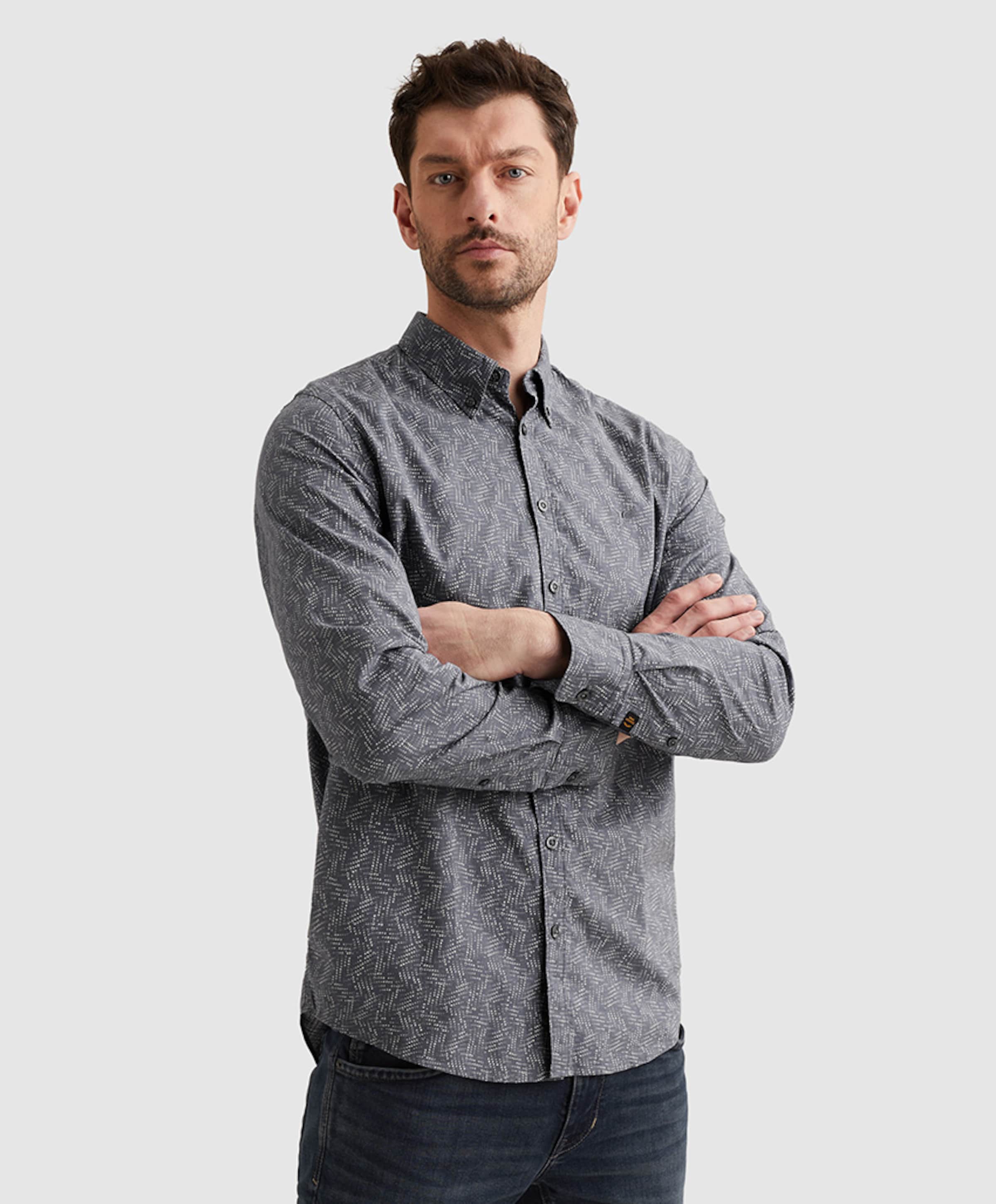 PME Legend Heren overhemd lange mouw blauw