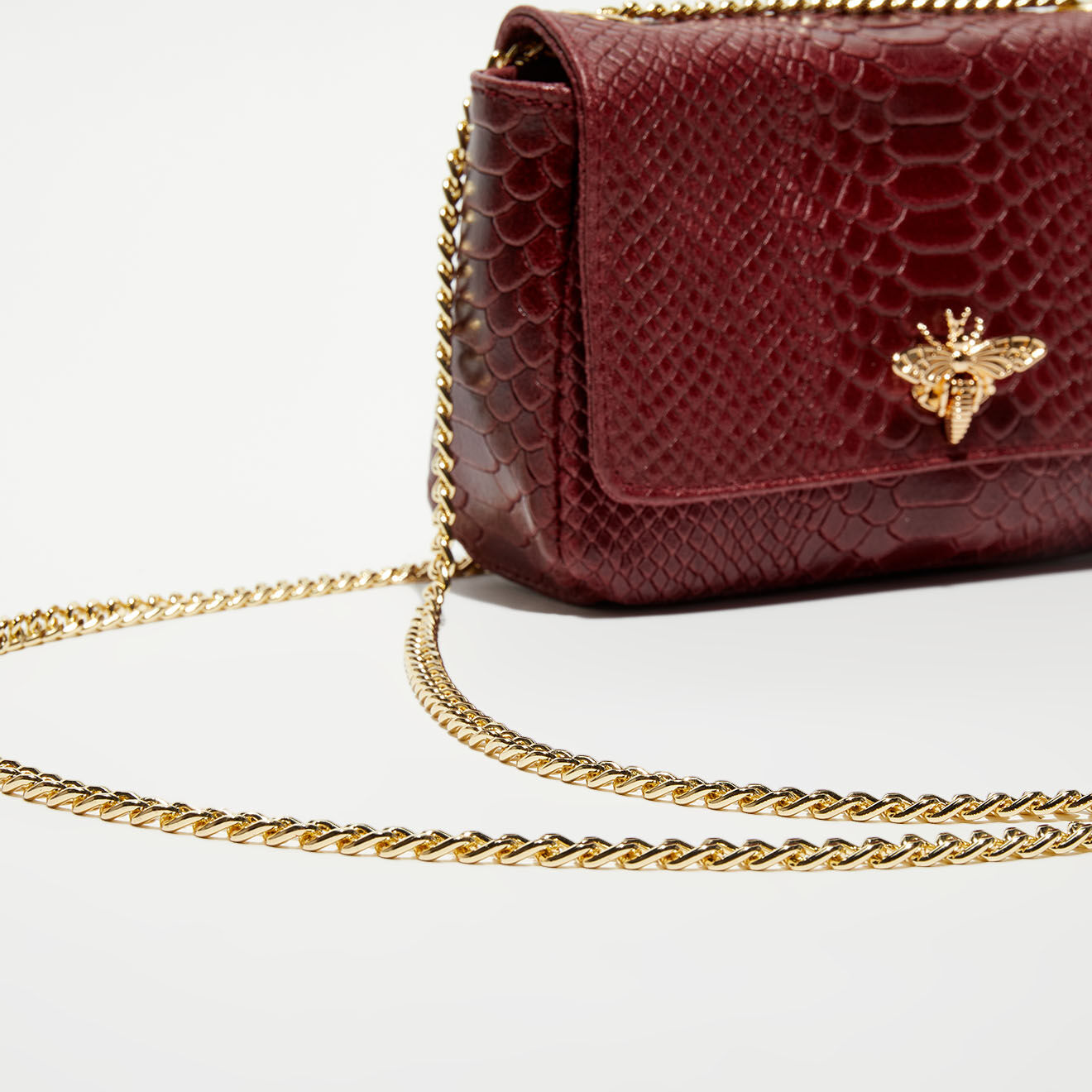 Christian Laurier Sac bandoulière en Cuir Hera prune - 21x15x7 cm
