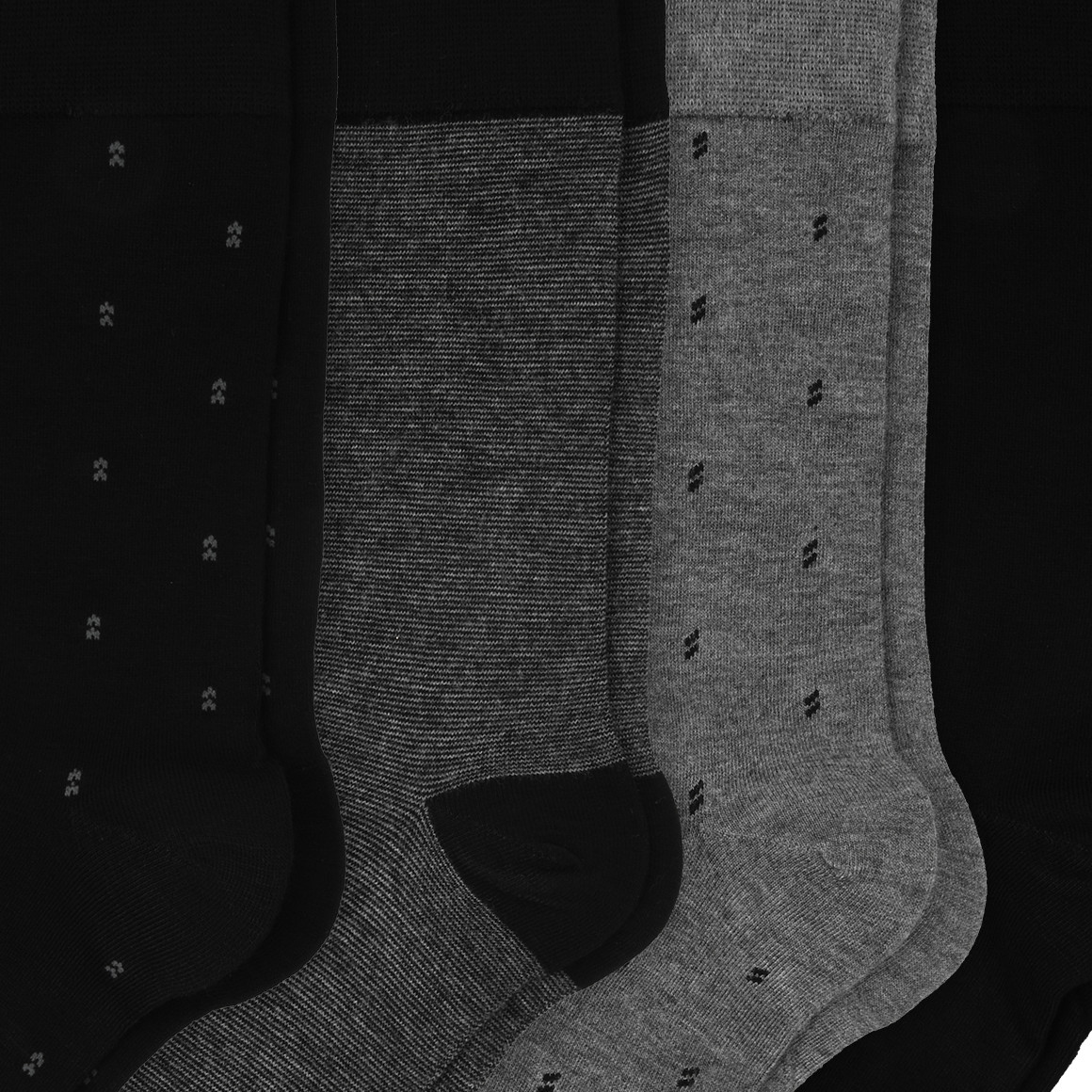 VanVaan 4 Paar Herren Socken mit Viskose schwarz / grau
