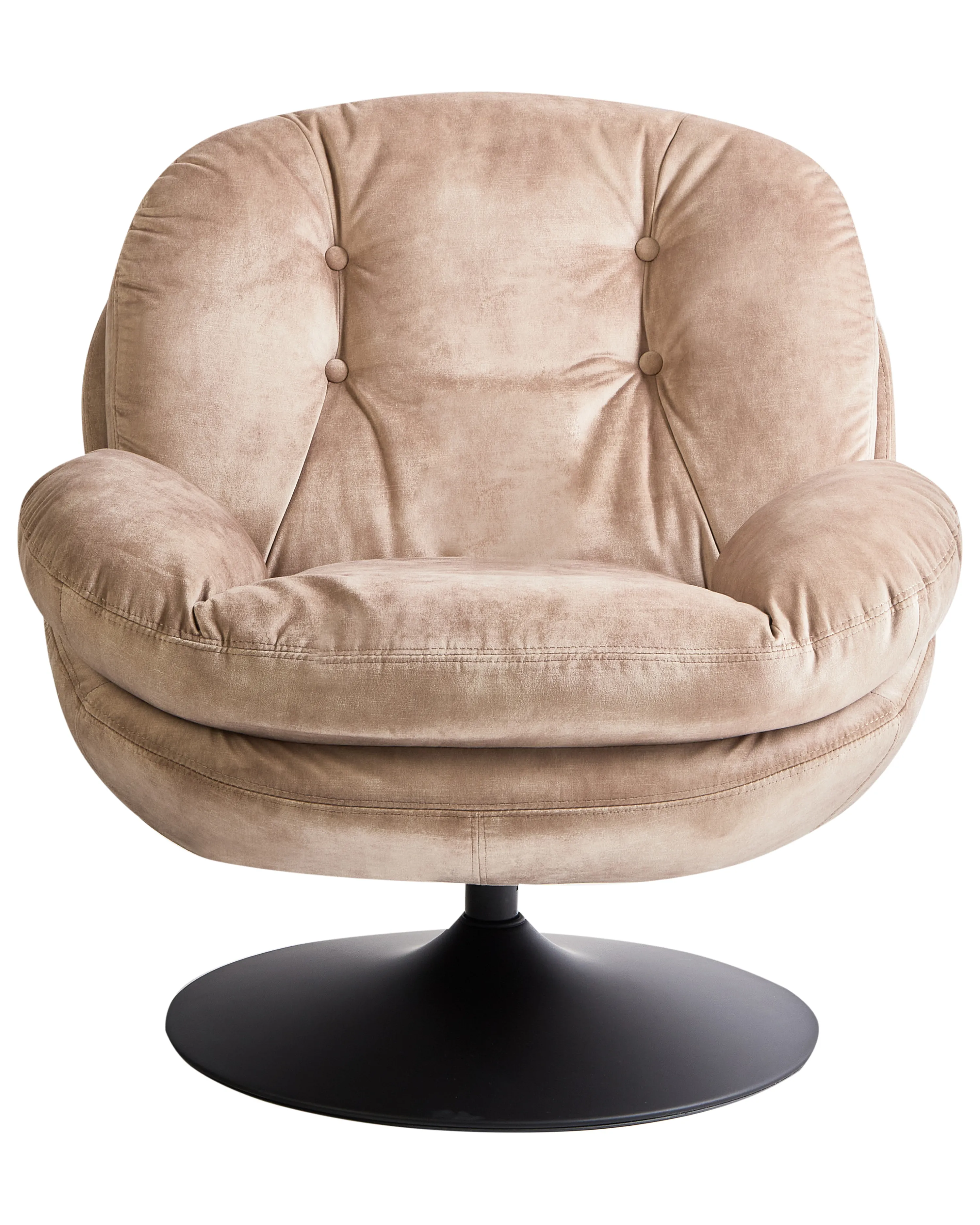Draaifauteuil NOLVIK Fluweel Zandbeige