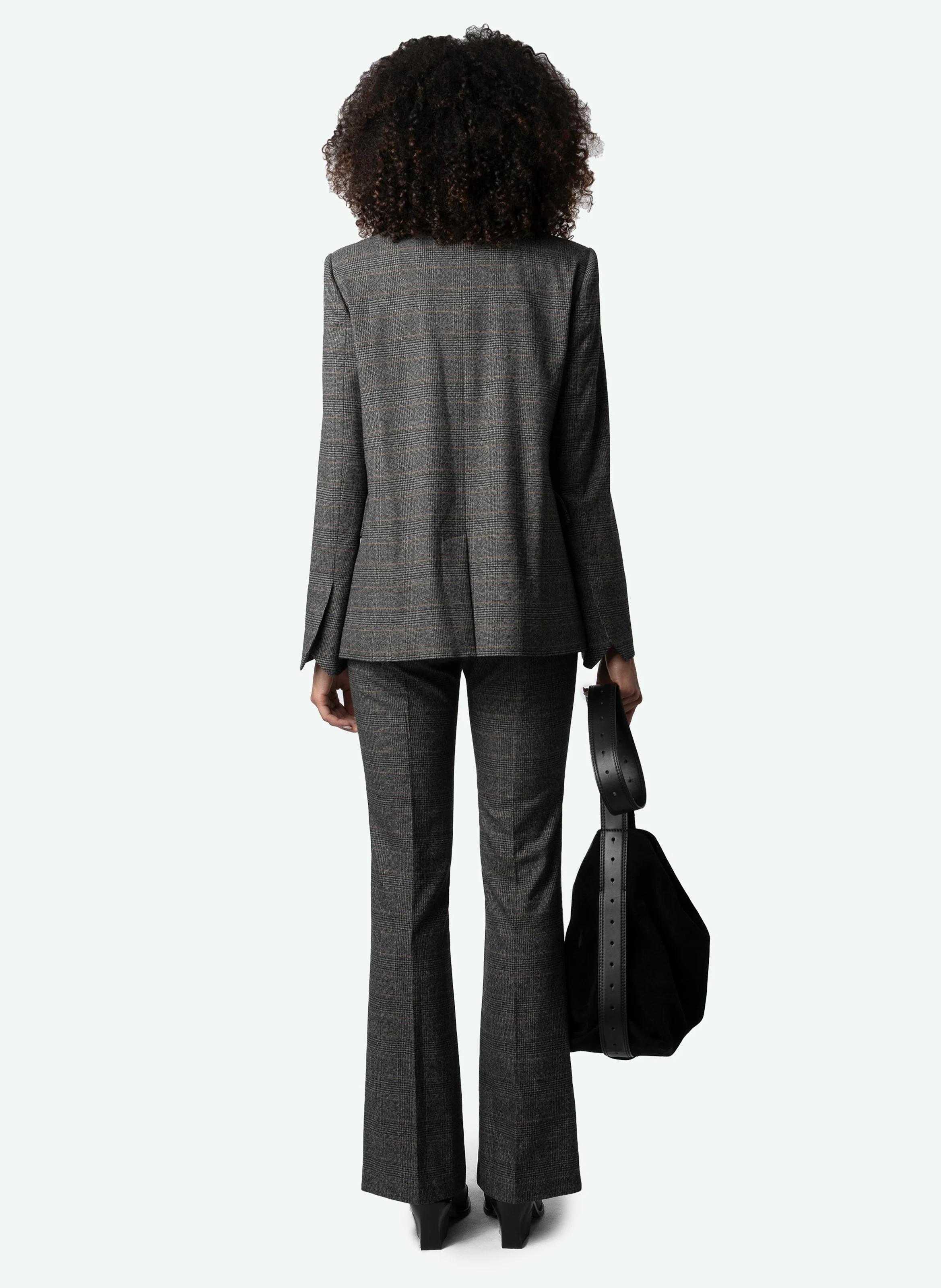 VERY - Blazer col montant droit en fibres recyclées mélangées | Gris