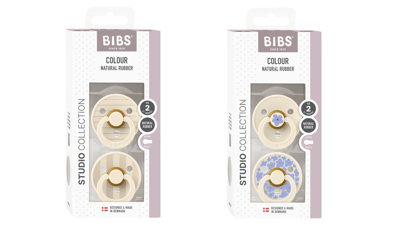 BIBS - Pacifier Studio Colour 2x 2 Pak - Str 2