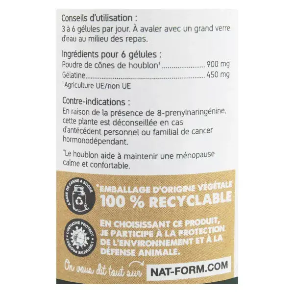 Nat & Form Original Hops 200 cápsulas