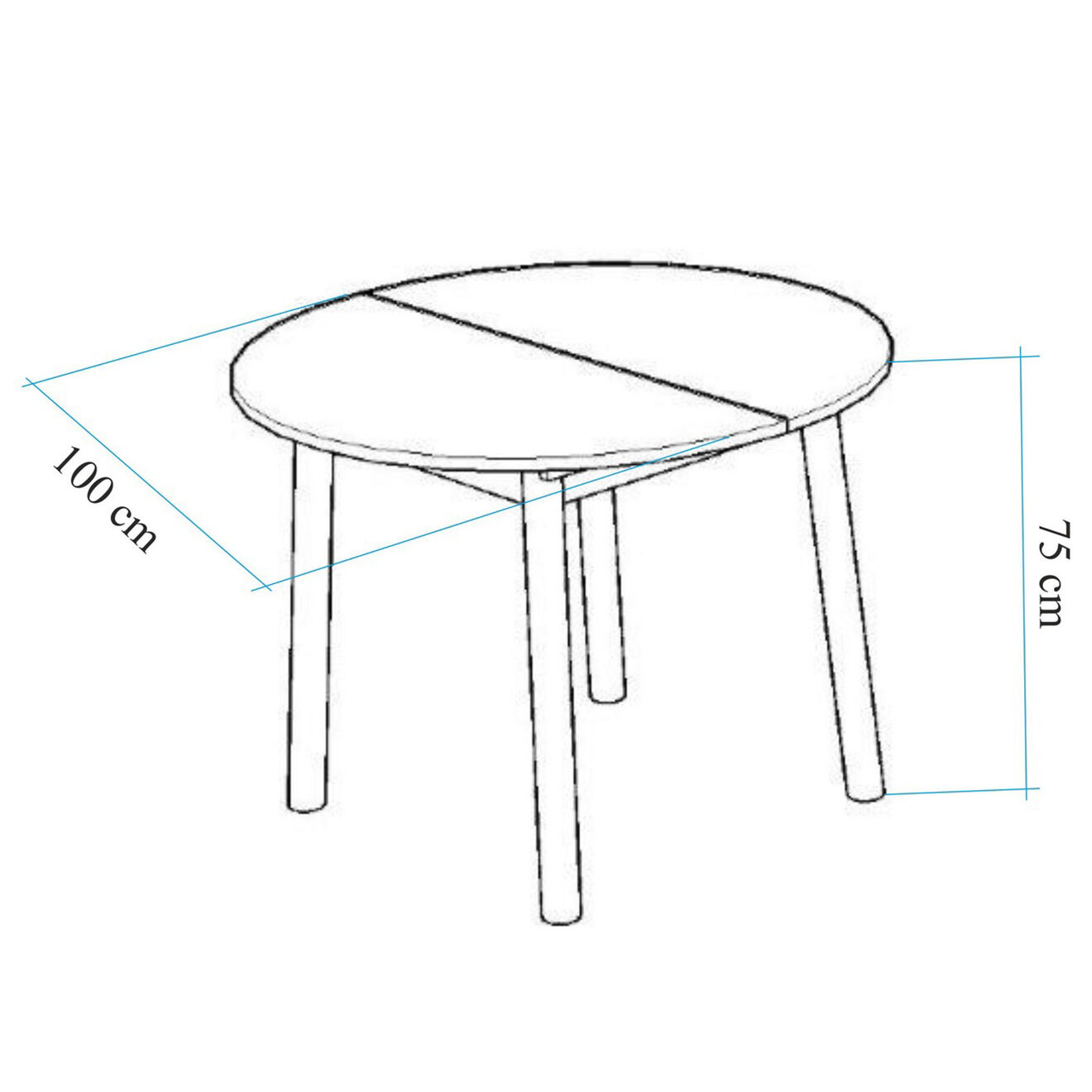 Homitis Table extensible + 4 Chaises Oliver chêne/blanc