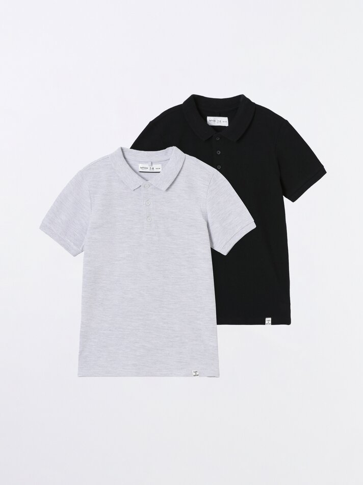 Conjunto com 2 camisas polo básicas - Pretas