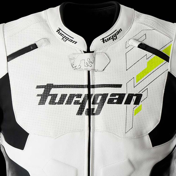 Furygan - Blouson Raptor Evo 3 Blanc / Noir / Jaune fluo