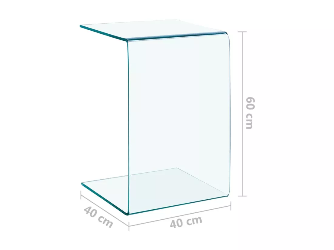 Table d'appoint 40x40x60 cm Verre trempé
