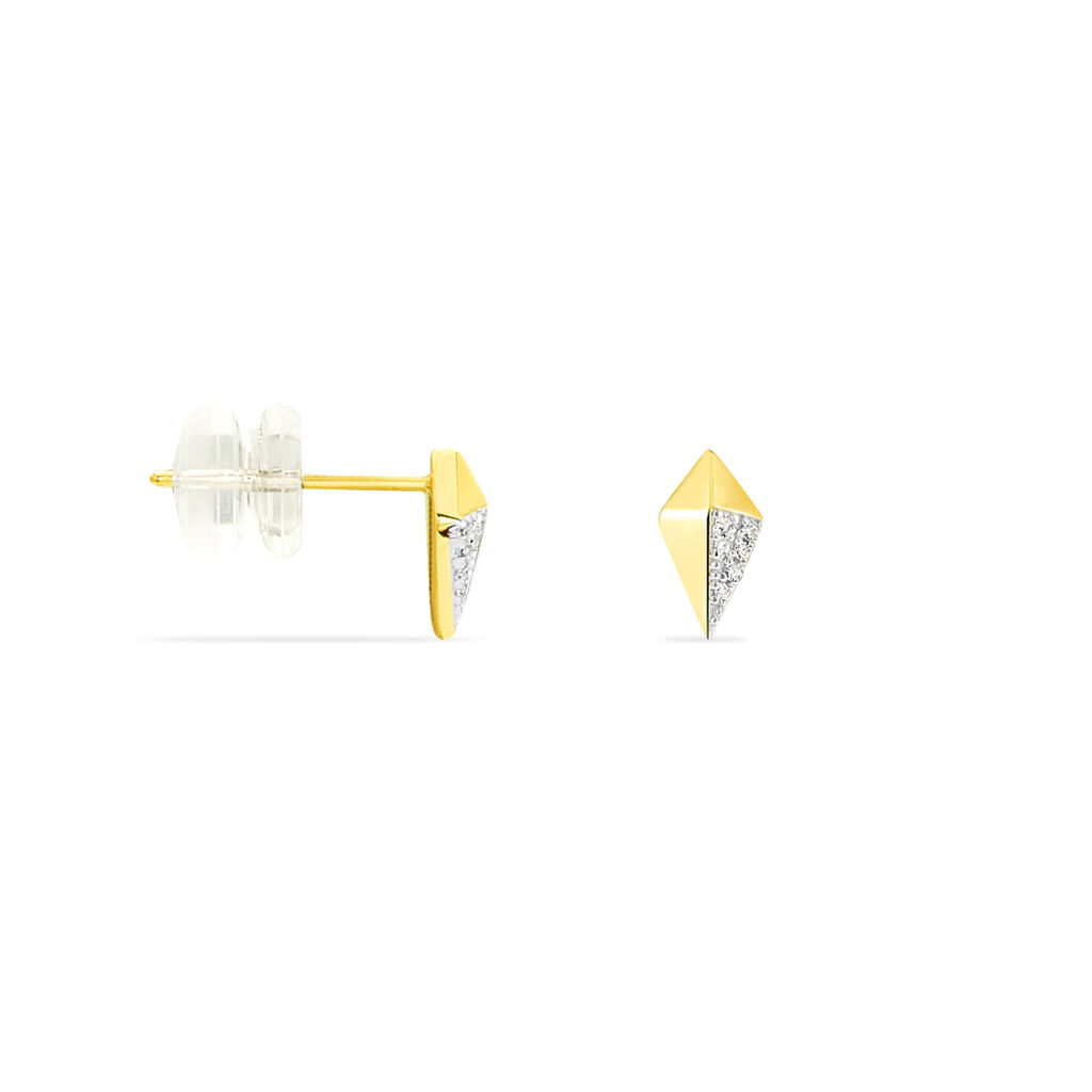 Boucles D'oreilles Puces Lizia Or Jaune Diamant