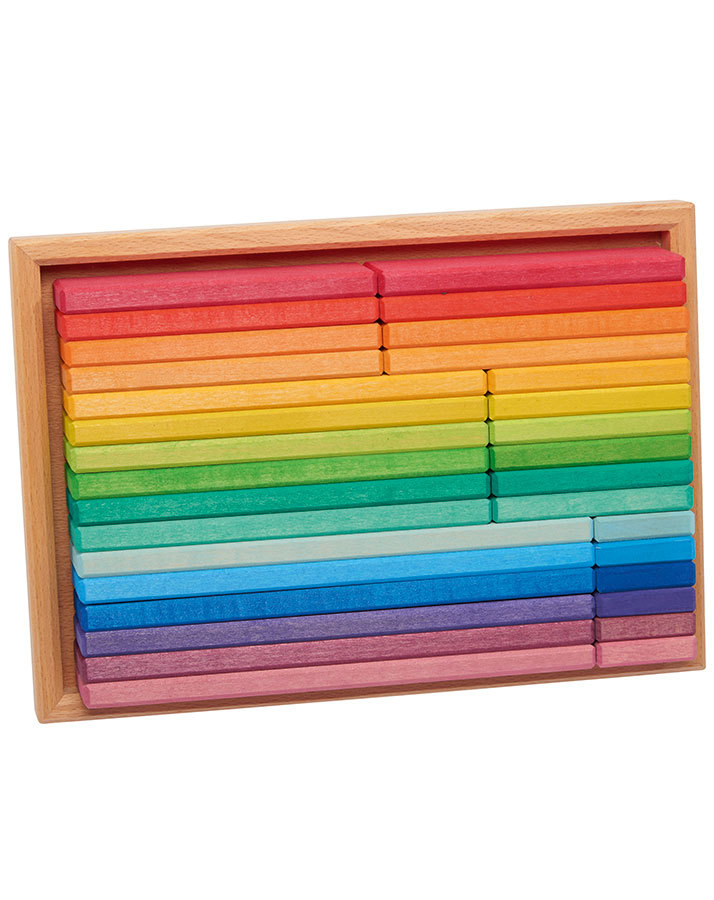 Baukasten REGENBOGEN 32-teilig aus Holz