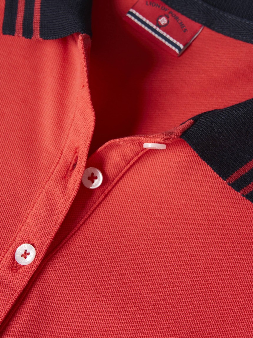Polo piqué bicolor em algodão