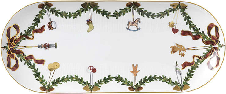 Royal Copenhagen Stjerne Riflet Jul 39 cm. fad Hvid