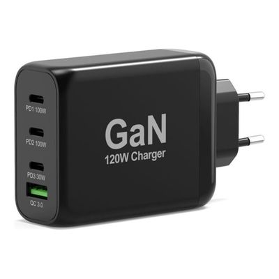 PORT Connect adaptateur secteur - GaN - USB, 3 x USB-C - 120 Watt