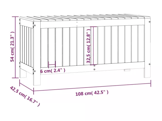 Coffre boîte meuble de bois marron 108 x 42.5 x 54 cm 02_0013076
