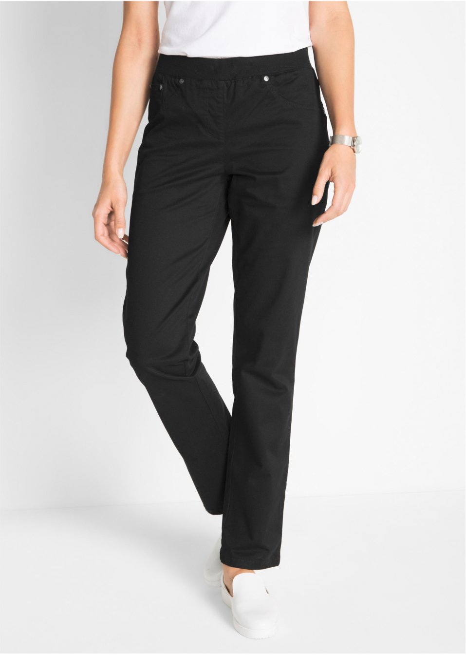 Pantalon à enfiler avec taille confortable, Straight