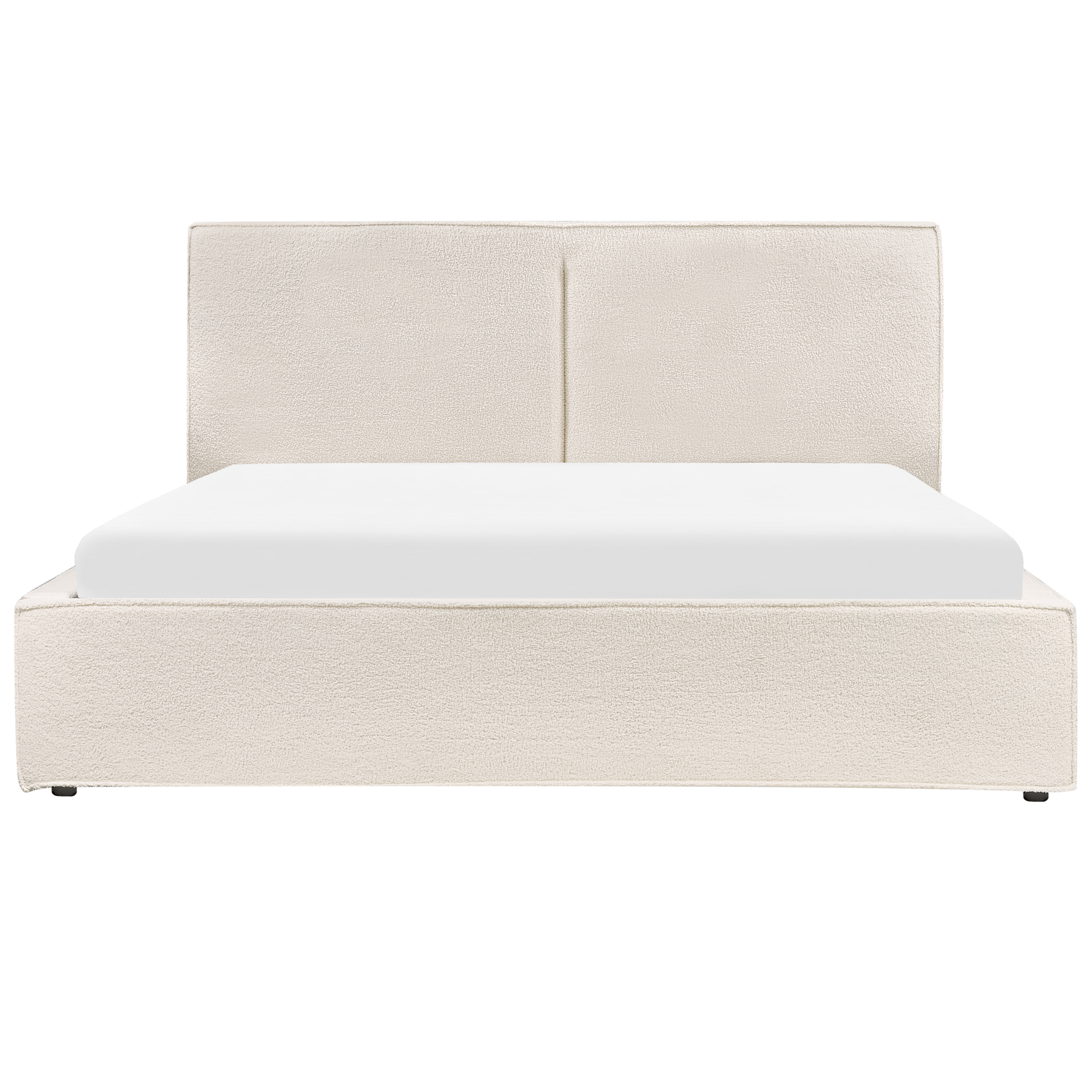 Beliani-MOISSAC-Tweepersoonsbed-Gebroken wit-160 x 200 cm-Polyester