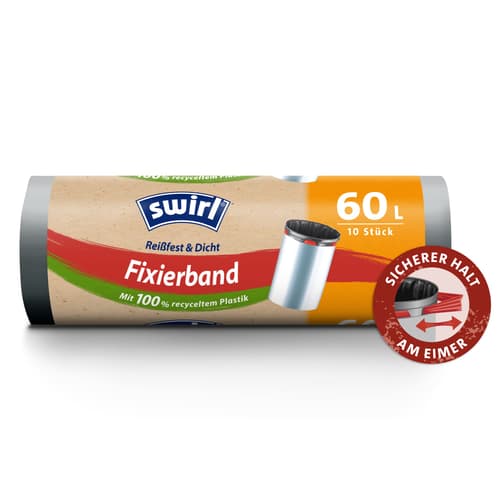 Swirl 60 l Fixierband-Müllbeutel Reißfest & Dicht