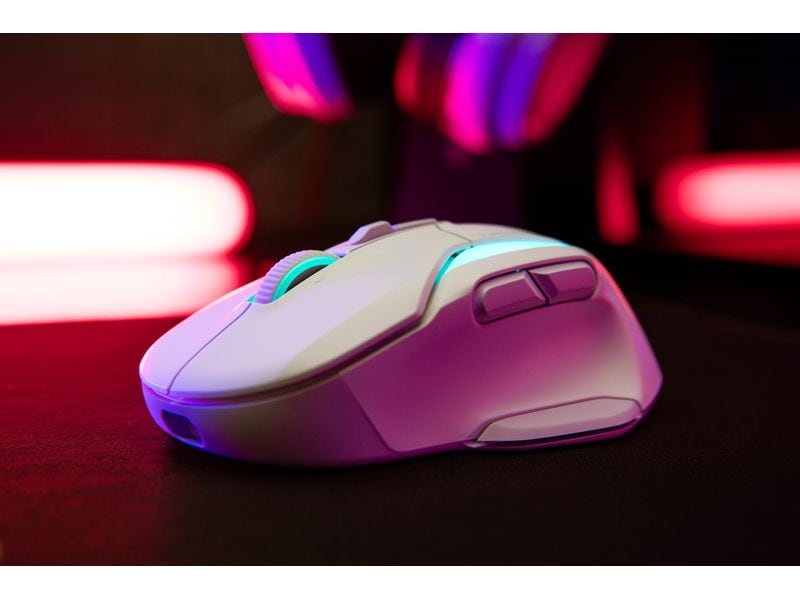 Turtle Beach Gaming-Maus Kone II Air Weiss Kabellose Präzisionsspielmaus mit einstellbarer DPI, ergonomischem Design und programmierbaren Tasten für ultimative Kontrolle und Komfort beim Spielen