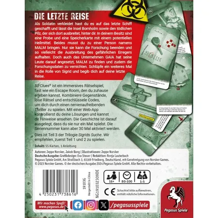 Pegasus Spiele 50 Clues – Die letzte Reise (Sigrids Suche, Teil 3 von 3)