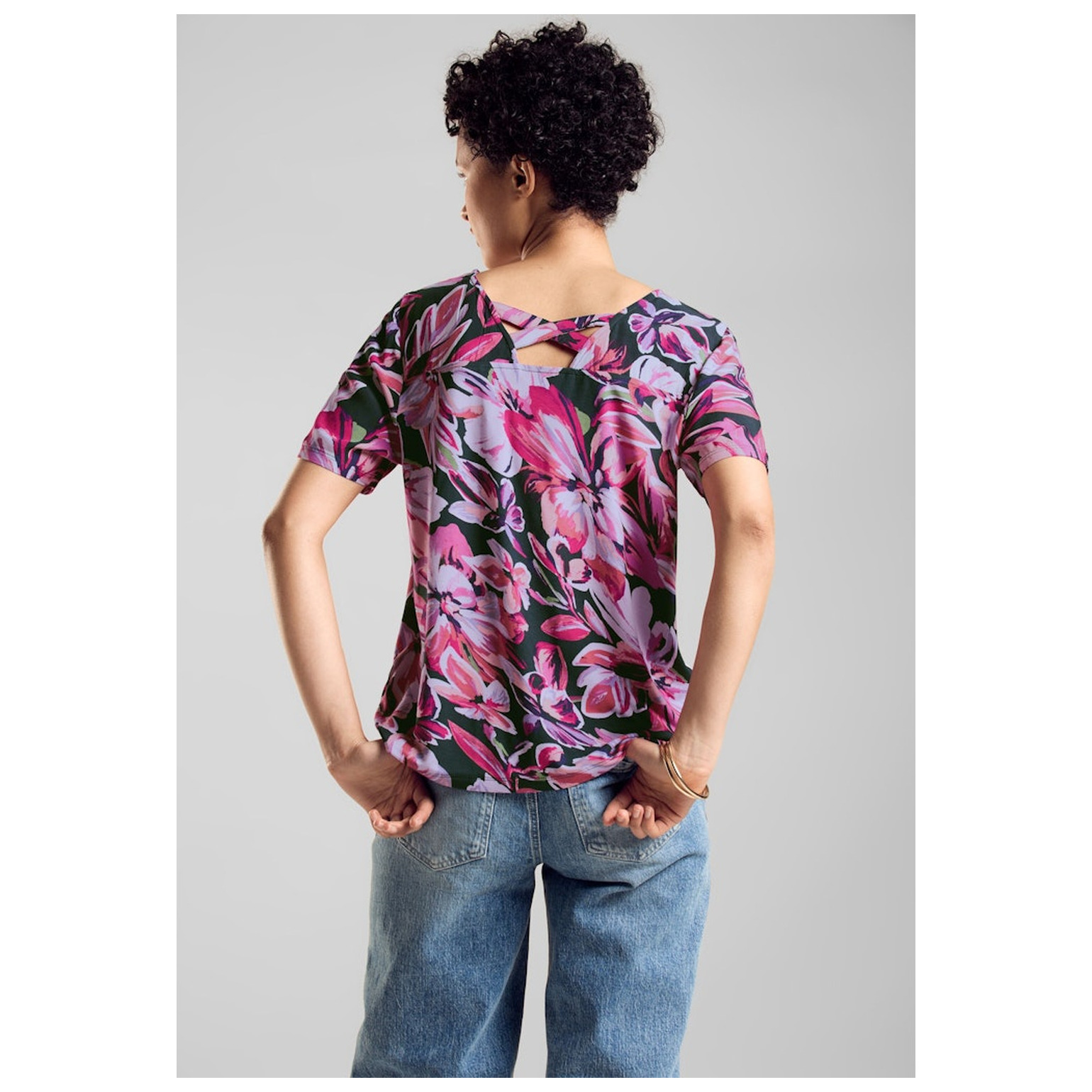 Street One LTD QR printed shirt w.crossed