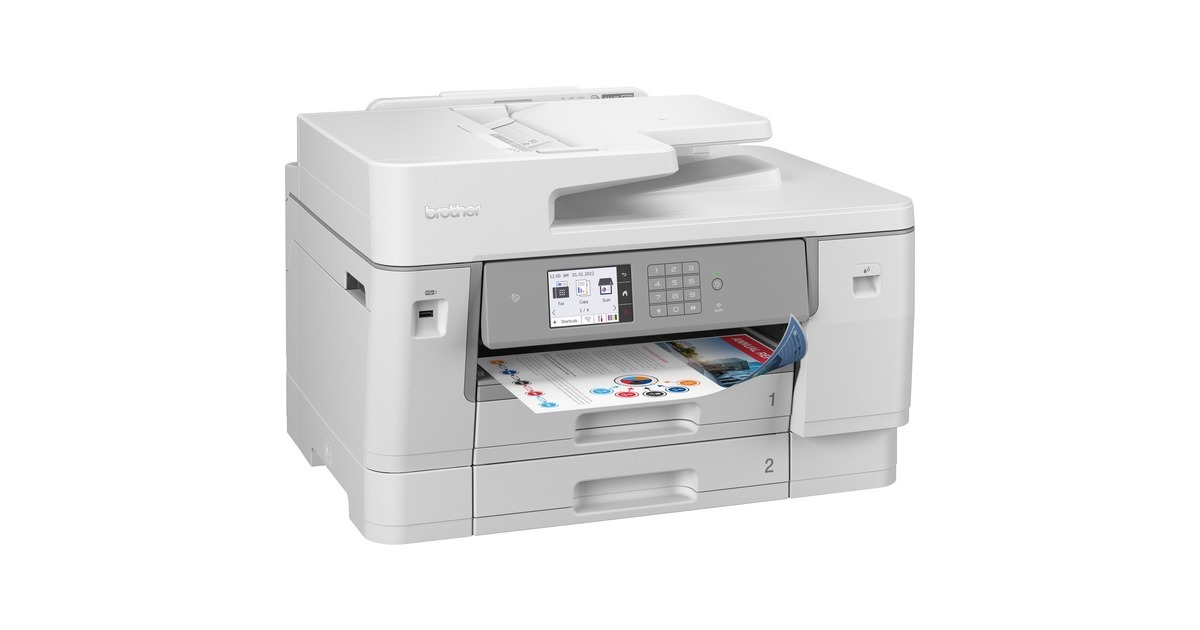 BrotherMFC-J6955DW all-in-one inkjetprinter met faxfunctie  (Grijs, Scannen, Kopiëren, Faxen, LAN, Wi-Fi)