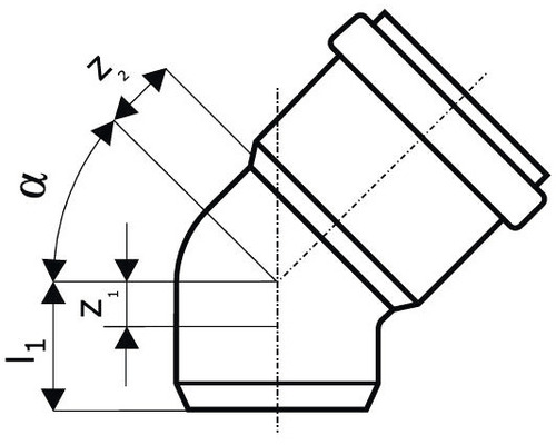HT-B bocht 15° DN 32 mm