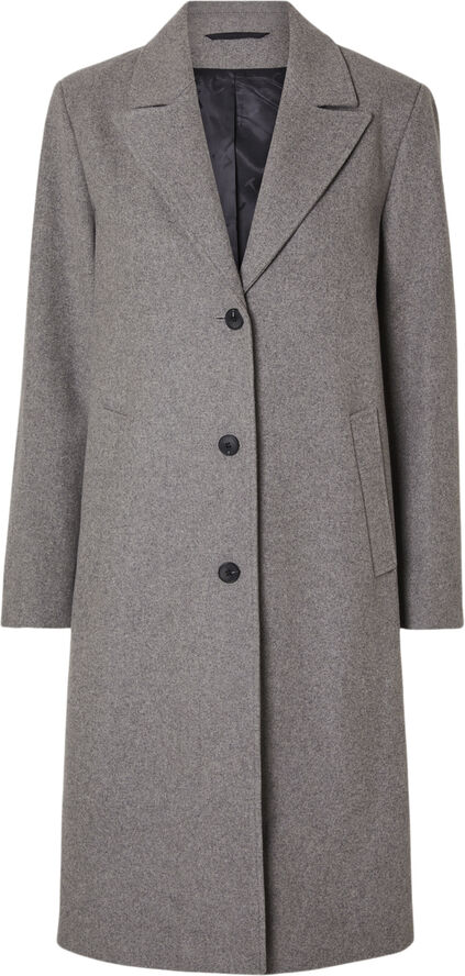 Selected Femme SLFNEW ALMA WOOL COAT NOOS Steel gray/melange
