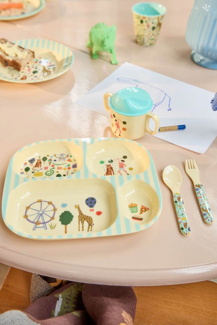 Rice Baby eetset - Mint - Fun Fair - Geschenkdoos