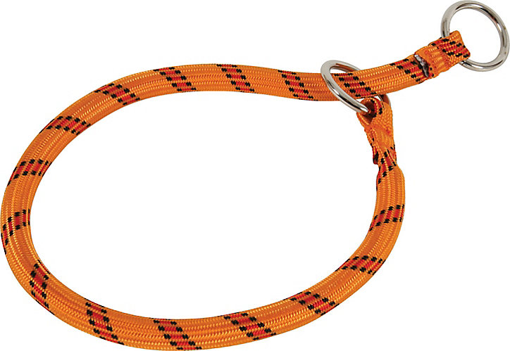 Collier étrangleur nylon corde 65cm orange
