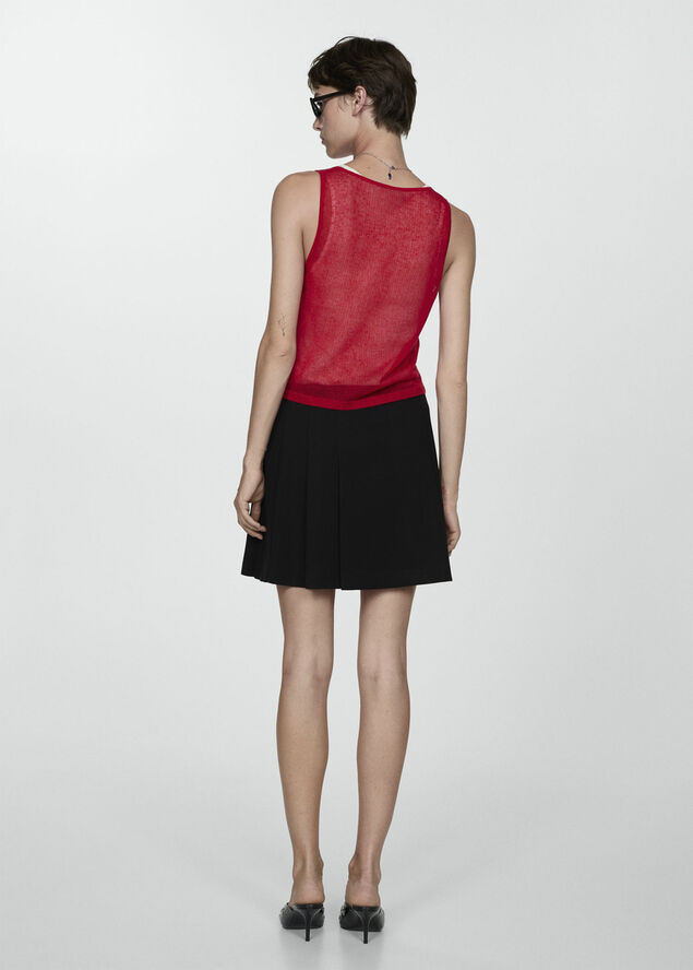 MANGO Pleated mini-skirt Black