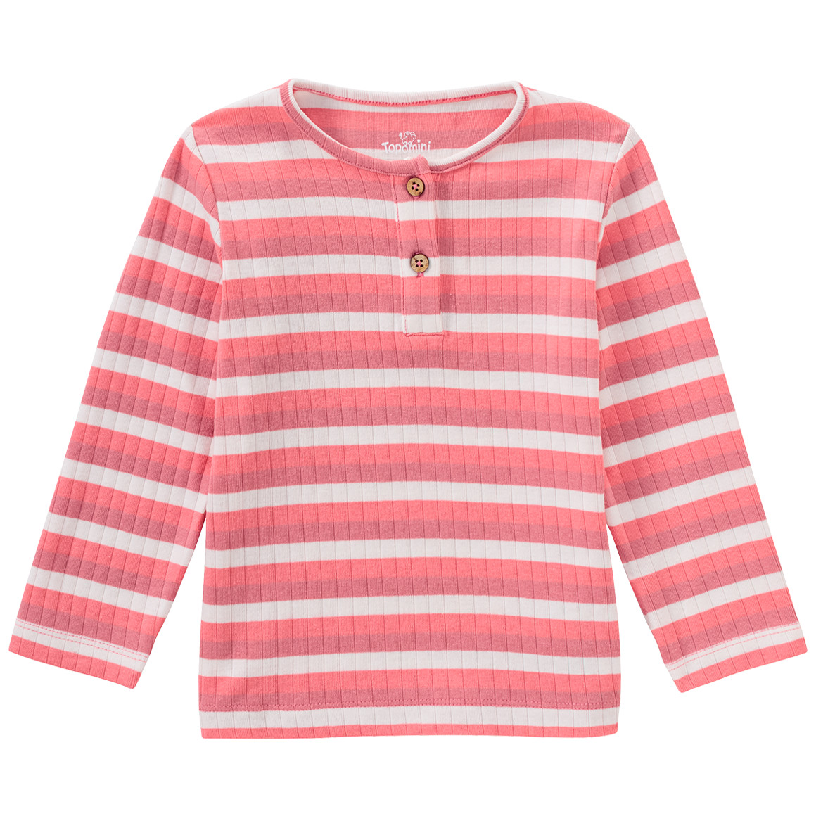 Topomini Baby Langarmshirt mit Rippstruktur hellrot